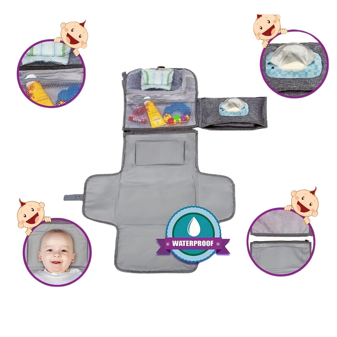 Tragbare Wickelauflage mit Tasche für Feuchttücher