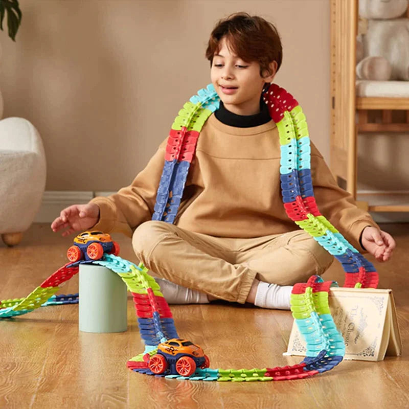 Flexible race top car track