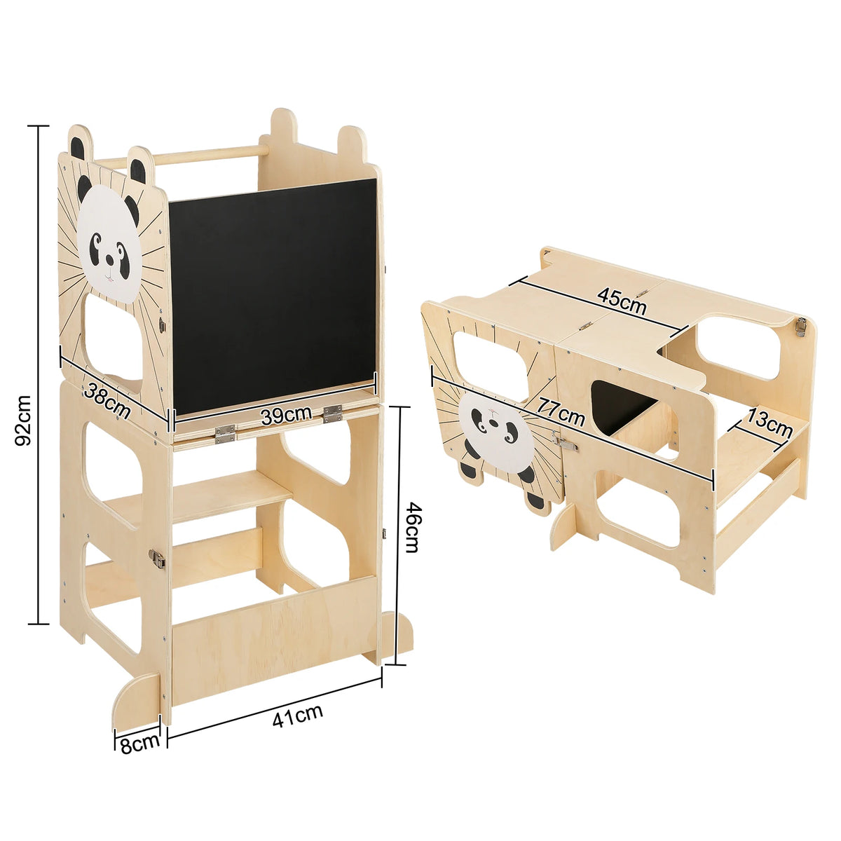 Dimensions de la tour d'apprentissage et de la table