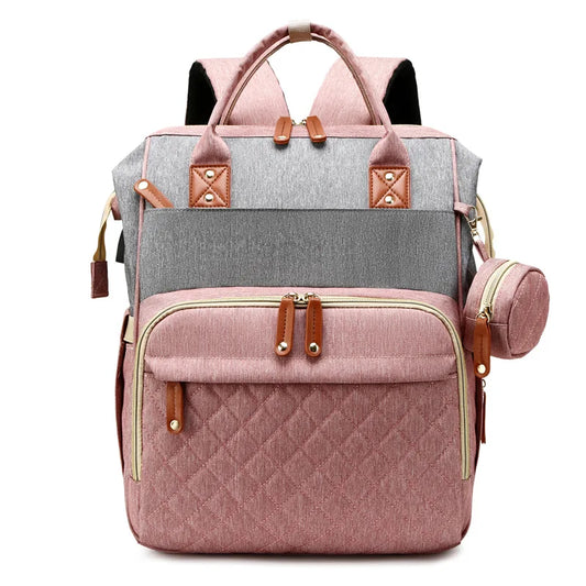 Sac à dos à langer 3 en 1, coloris Rose Gris