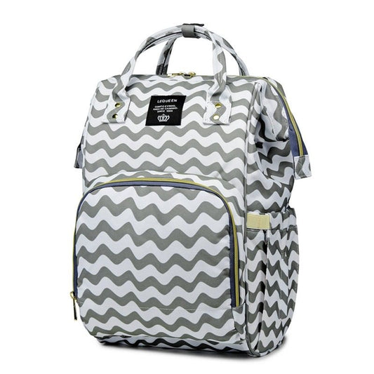 Sac à dos à langer 20 L Lequeen imperméable, Motif ondulé
