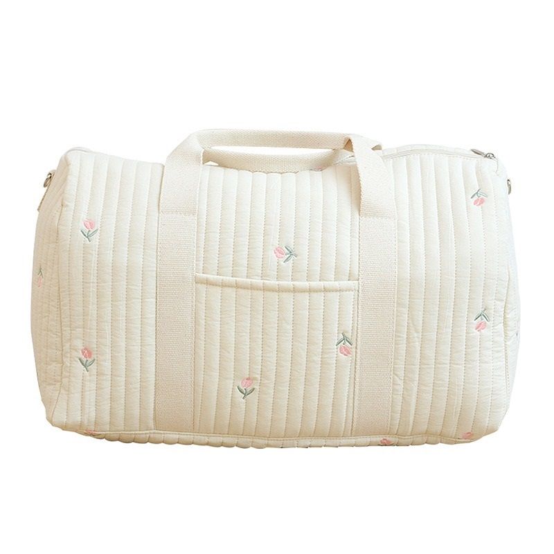 Sac à Langer Matelassé Femme Taille M - Bandoulière Ou Sac à Dos, Multiples Poches, Coton (48x28x24cm)