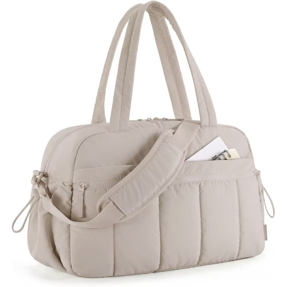 Sac à Langer Week-end Matelassé avec Bandoulière, coloris taupe